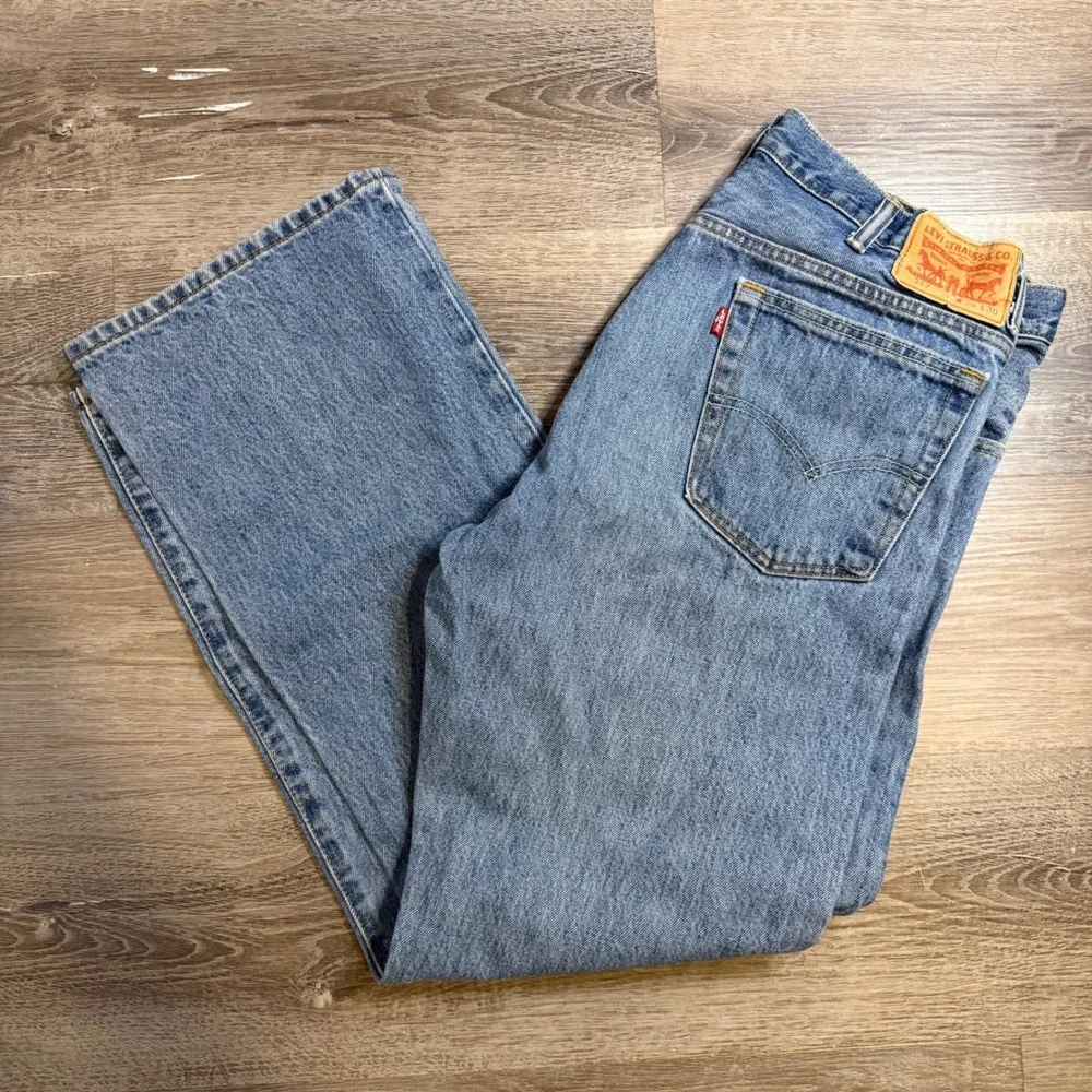 Levis 517 Bootcut Mens Jeans 36x30 Medium Wash Blue Denim Cotton Pants